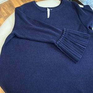 NWOT Navy bell sleeve sweater size large